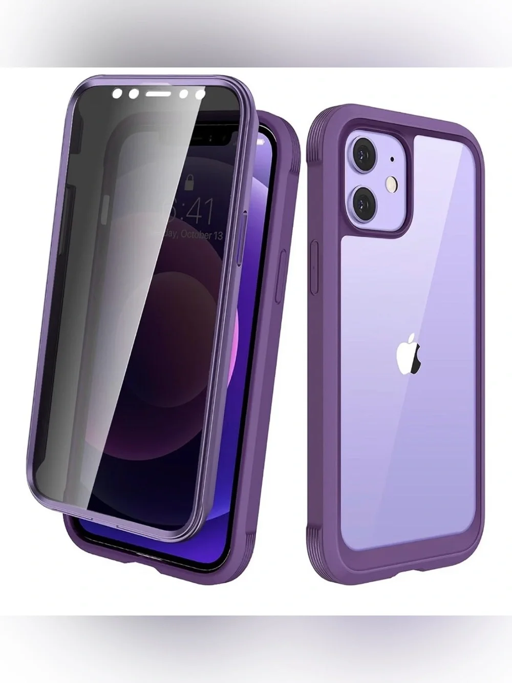 Full-Body Purple iPhone 12 Mini Protective Case with Built-In Screen